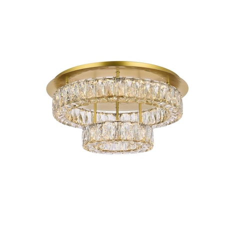 Lighting Business 22 in. Monroe LED Double Flush Mount; Gold LI3480814